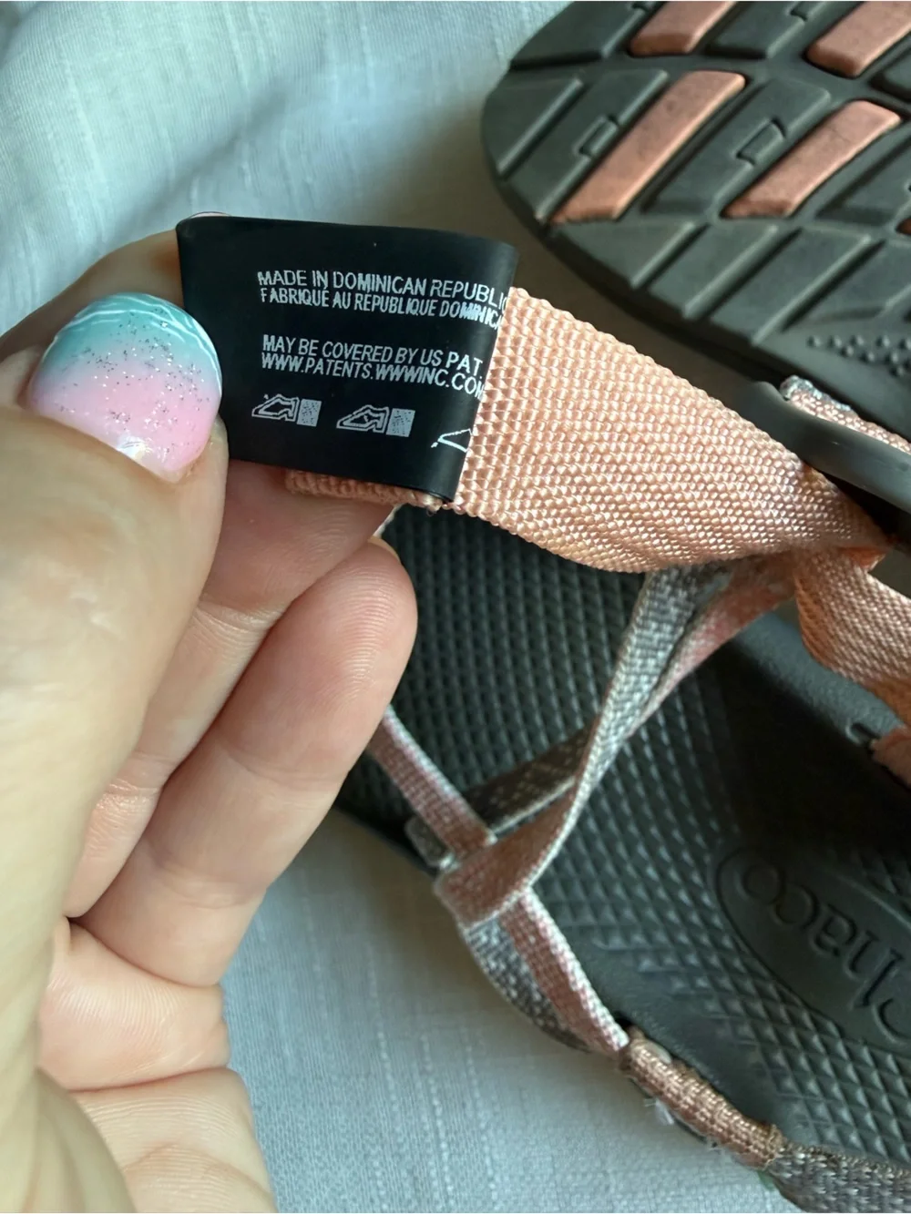 Chaco ZX/1 Ecotread Sandals Burlap Heather Pink Gray Outdoors Sz 3 - big kids